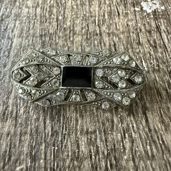 Vintage Silver Tone Art Deco Style Brooch - Picture 1 of 4